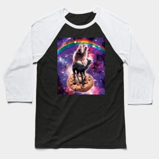 Space Cat Llama Alpaca Riding Cookie Baseball T-Shirt